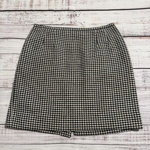 Talbots Skirt Black and White Wool Pencil‎ Lined Women's Size 10 (28x17)